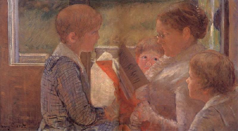 Mary Cassatt Mary readinf for her grandchildren Spain oil painting art